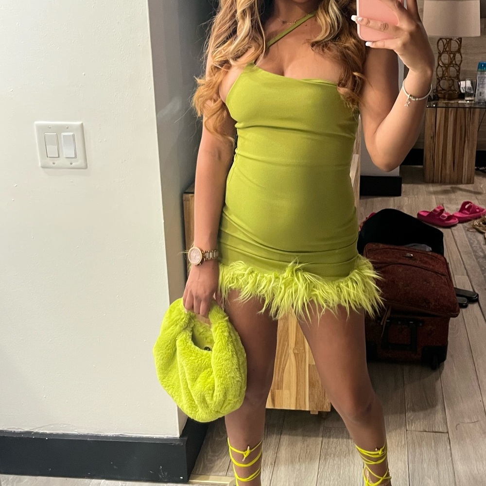 Green mini dress